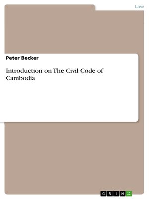 cover image of Introduction on the Civil Code of Cambodia
